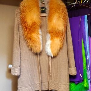 Fox fur lined sweater